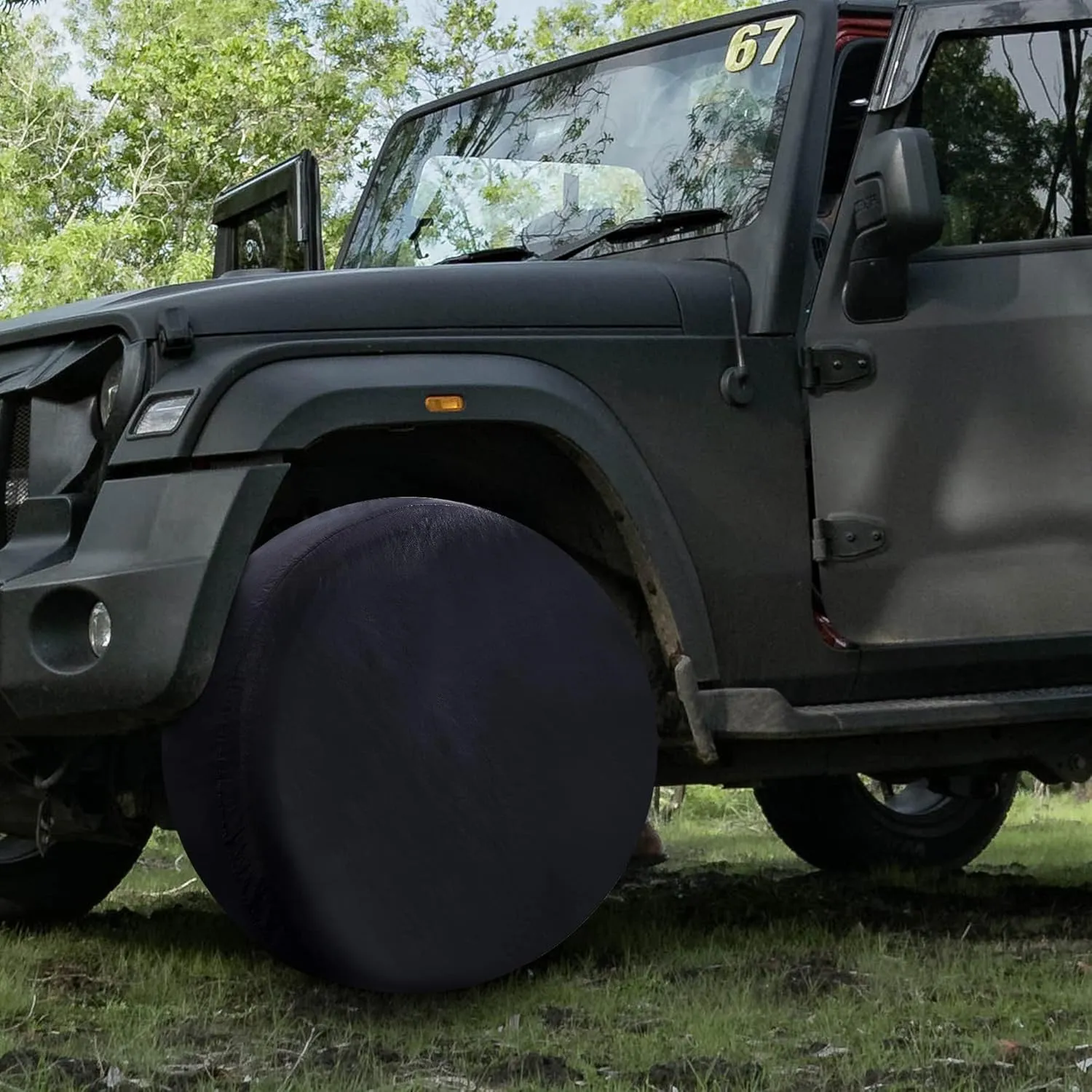 Moonet Tire Covers for RV Wheel (4 Pack Black), Oxford Waterproof UV Sun Protectors for Truck Motorhome Boat Trailer Camper Van SUV, for Diameter 27"-29" Black