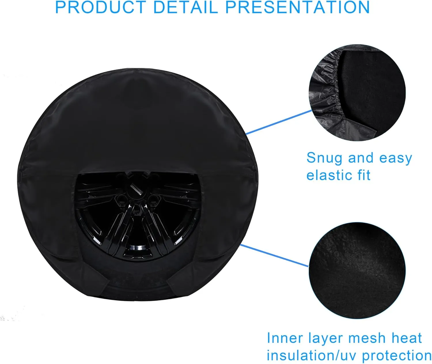 Moonet Tire Covers for RV Wheel (4 Pack Black), Oxford Waterproof UV Sun Protectors for Truck Motorhome Boat Trailer Camper Van SUV, for Diameter 27"-29" Black