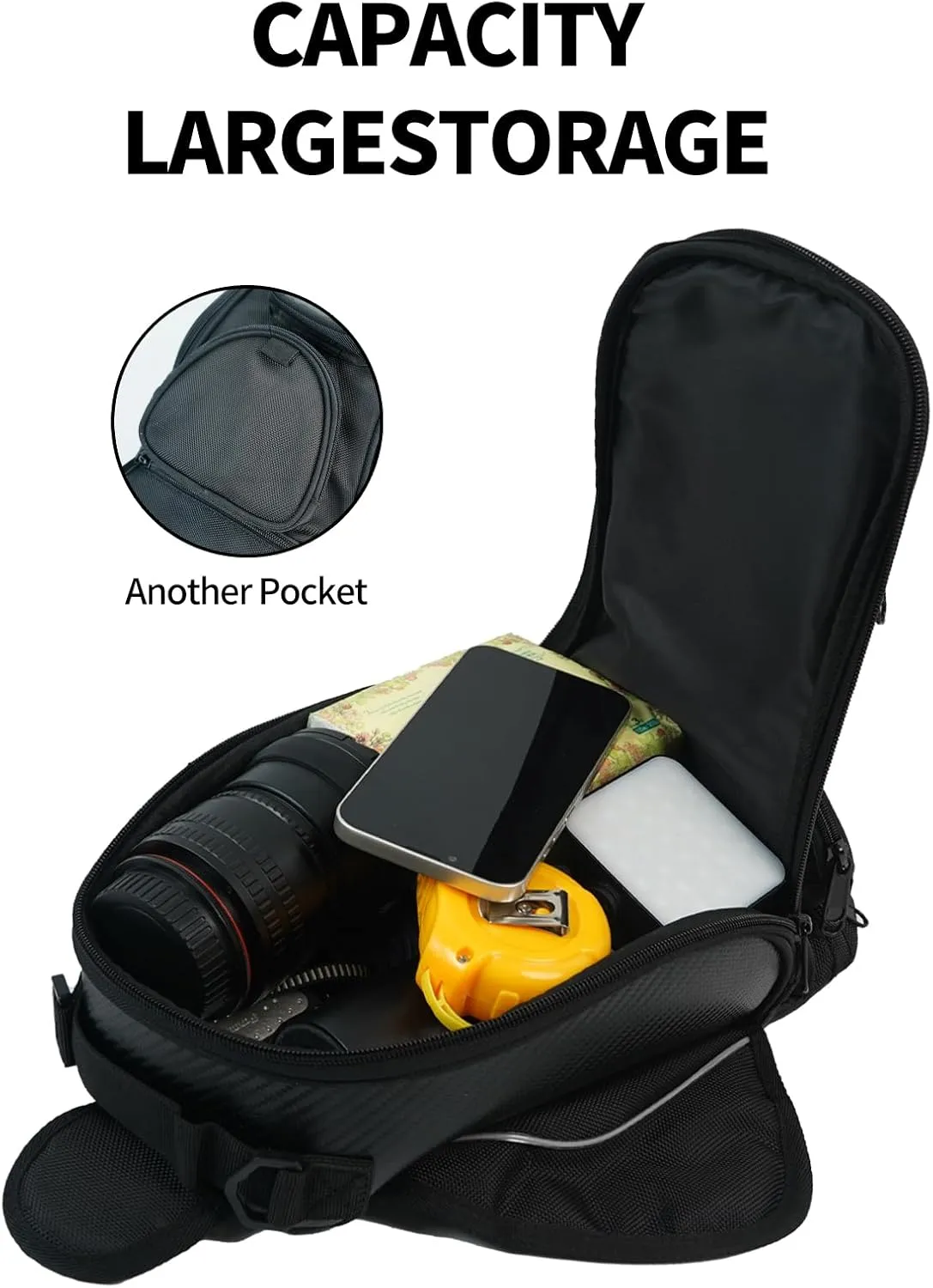 Motorcycle Tank Bag Universal Waterproof Oxford Fabric with Strong Magnetic，Magnetic Tank Bag, fits Harley Davidson, Indian, Honda, Yamaha, Suzuki and more