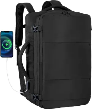 Mountain Land Carryon Bag for Travel 40L Expandable Spirit Airlines Personal Item Bag Black Weekender Backpack Mens Laptop Bag Suitcase Backpack with USB Charging Port