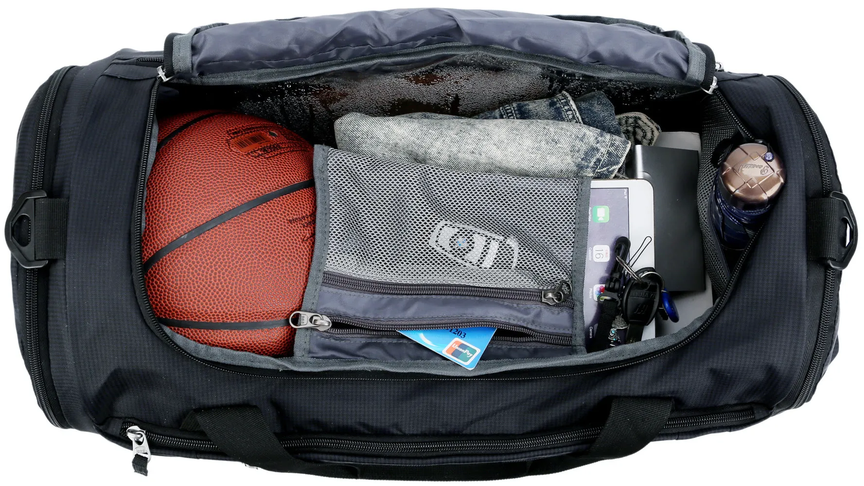 Mouteenoo Gym Bag 40L Sports Travel Duffel Bag for Men and Women with Shoes Compartment