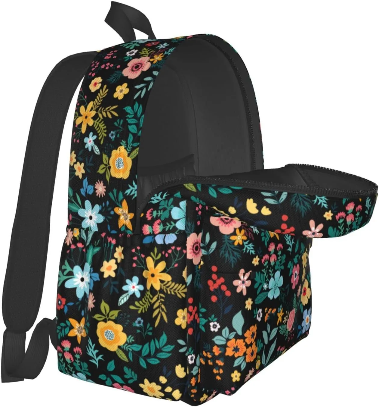 Multi Flowers Waterproof Backpack Adjustable Shoulder Straps Bag Large Capacity Casual Daypack Bookbag For Travel Work