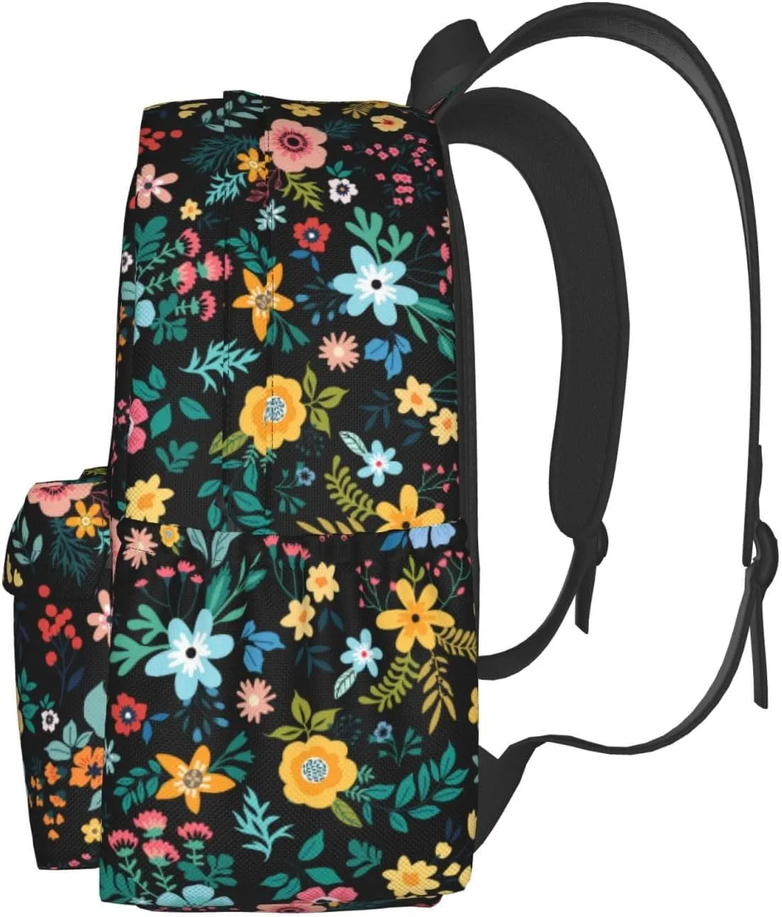 Multi Flowers Waterproof Backpack Adjustable Shoulder Straps Bag Large Capacity Casual Daypack Bookbag For Travel Work