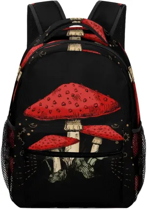 Mushroom Moon Backpack Print Work Leisure Travel Schoolbag Adjustable Practical Gift Unisex Laptop Backpack One Size
