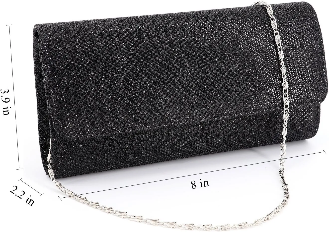 Naimo Flap Dazzling Small Clutch Bag Evening Bag With Detachable Chain