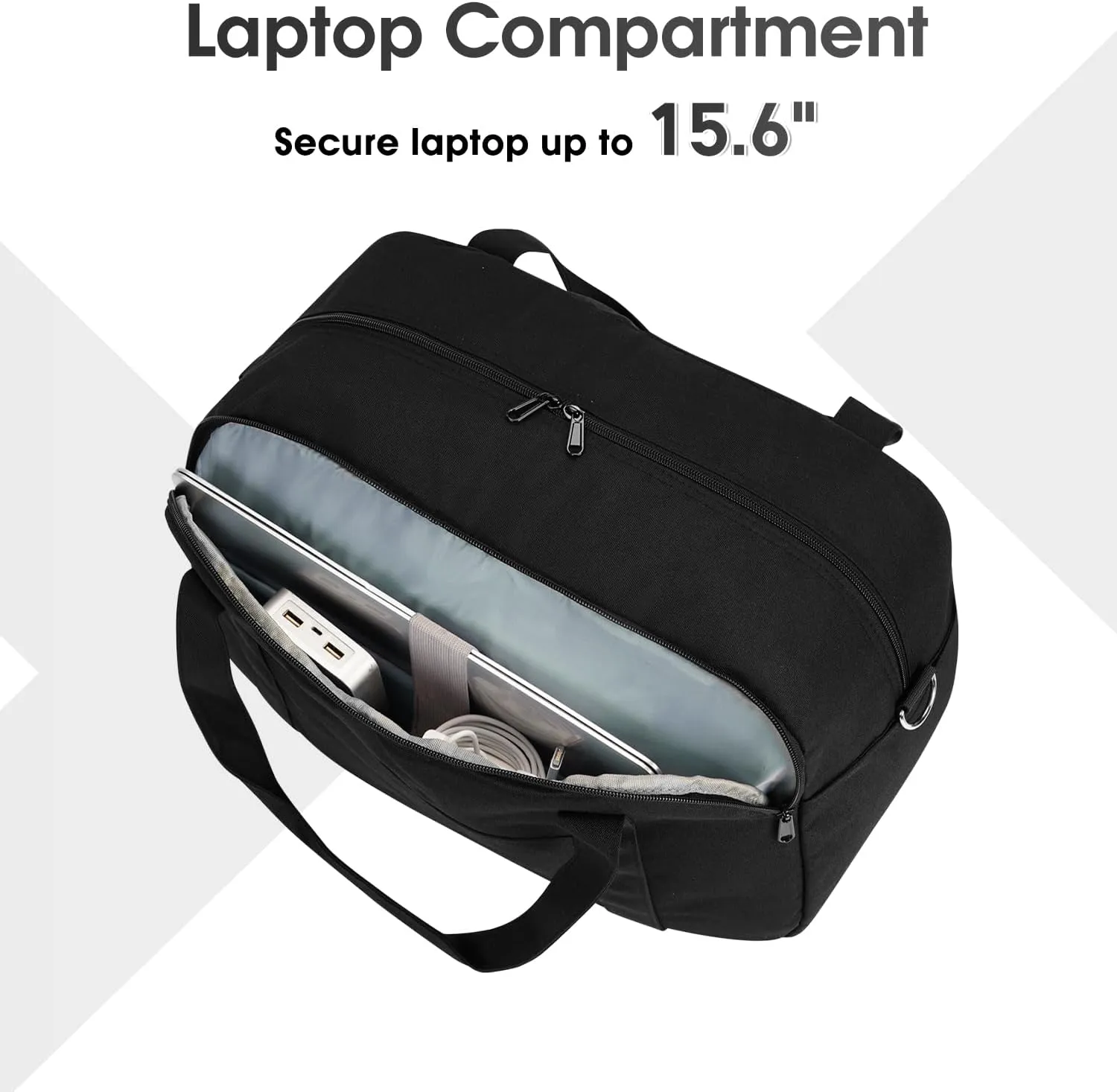 Narwey 18" Carry on Bag with Laptop Compartment 15.6 Inch Travel Duffel Bag for Spirit Airlines Personal Item Bag Overnight Weekender Bag with Wet Pocket for Women and Men (Black)