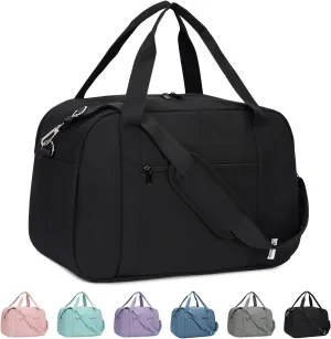 Narwey 18" Carry on Bag with Laptop Compartment 15.6 Inch Travel Duffel Bag for Spirit Airlines Personal Item Bag Overnight Weekender Bag with Wet Pocket for Women and Men (Black)