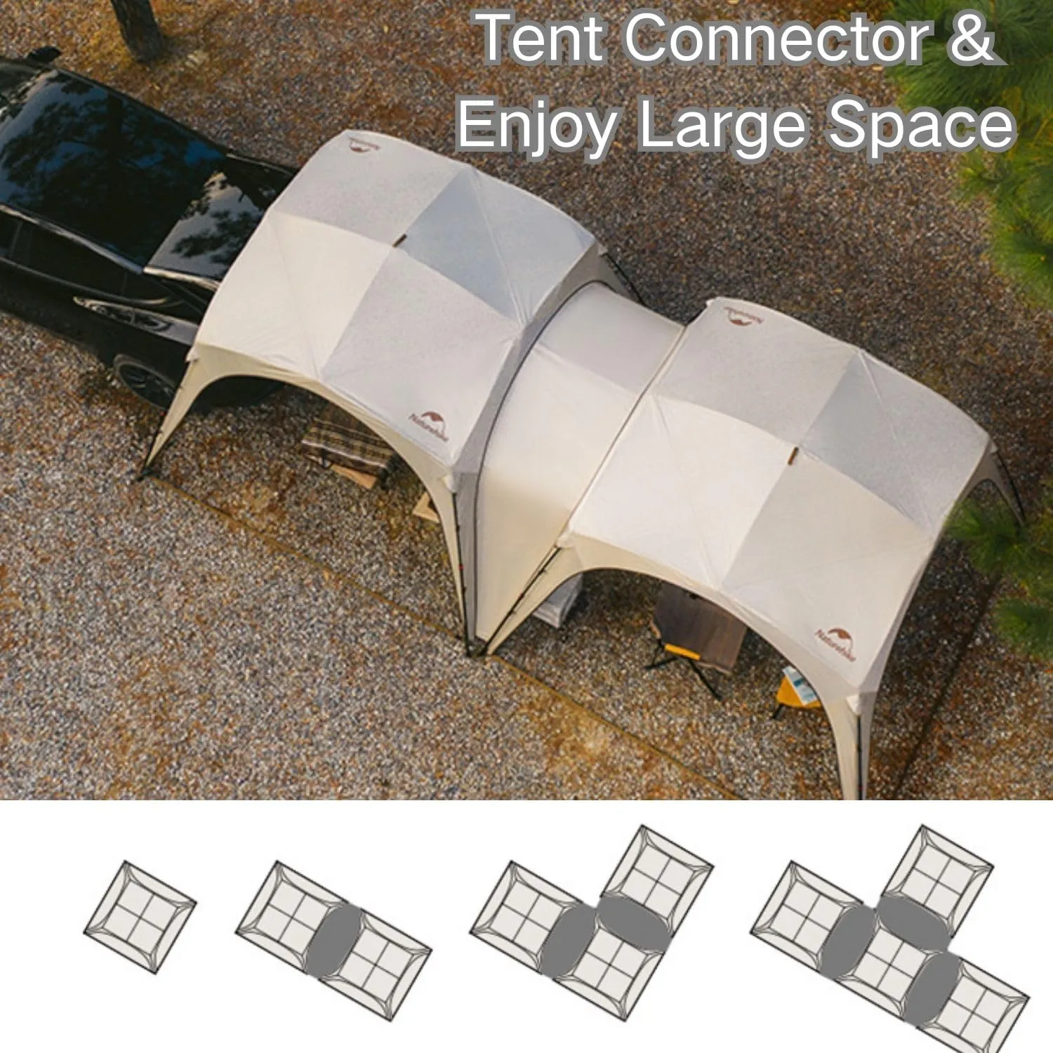 Naturehike Quarter/Hexagonal Camping Tent Canopy Sun Shade,Outdoor Tent for Camping,Fishing,Picnics, Canopy Available with Ground Cloth,Door Curtains,Tent Connector