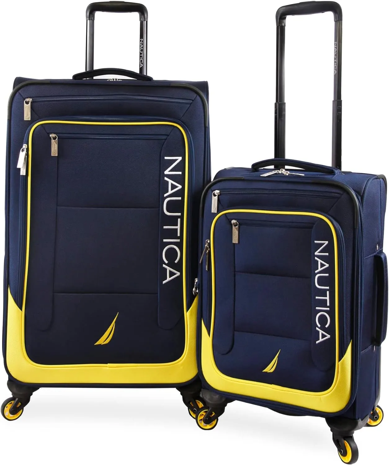 NAUTICA Helios 2pc Softside Luggage Set, Navy Yellow