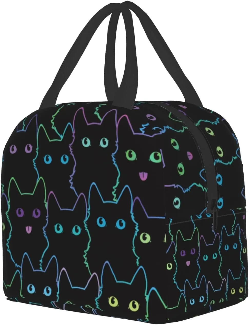 Nerxy Cat Lunch Bag Cute Leakproof Cooler Lunch Box Colorful Cat Silhouettes Insulated Meal Tote Kit Lunch Containers For School Office Picnic For Kids Adults Children,8.5x8x5 In(catLB230406)