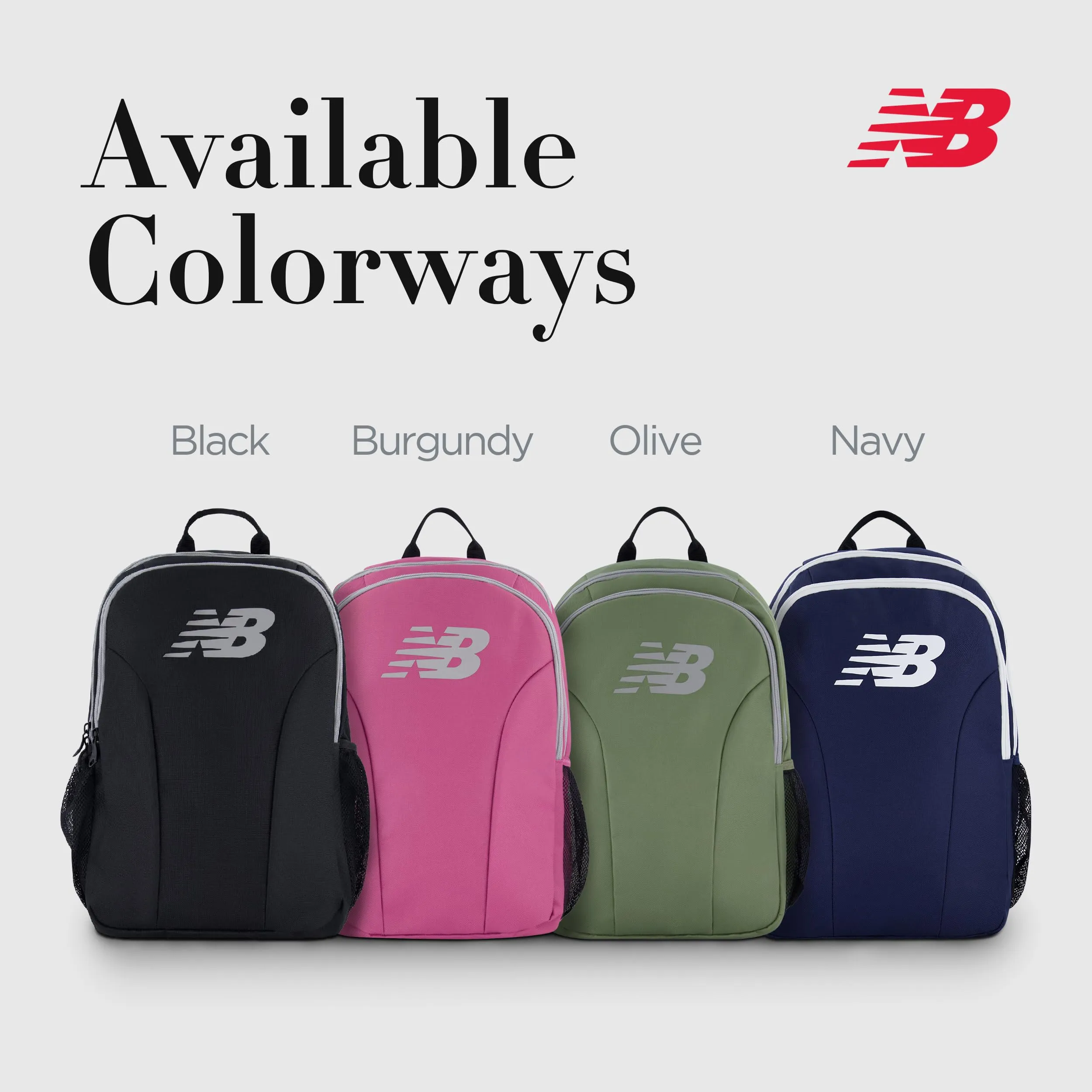 New Balance Laptop Backpack, Travel Computer Bag for Men and Women, Olive, 19 Inch