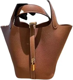 New bucket bag leather women's handbag advanced sense large capacity first layer cowhide basket bag