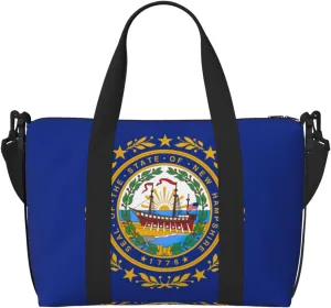 New Hampshire state flag print Womens travel bags, weekender carry on for women, sports Gym Bag, Overnight Carry on Bag