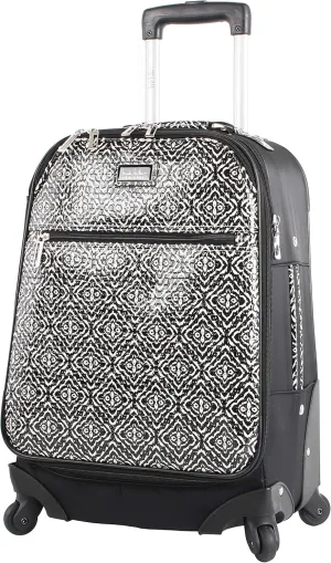 Nicole Miller Teagan 20" Long Bound Expandable Spinner Wheeled Suitcase (Black)