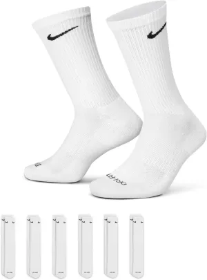 Nike mens Training Cotton Cushioned Crew 6 PackSocks, White/Black, X-Large