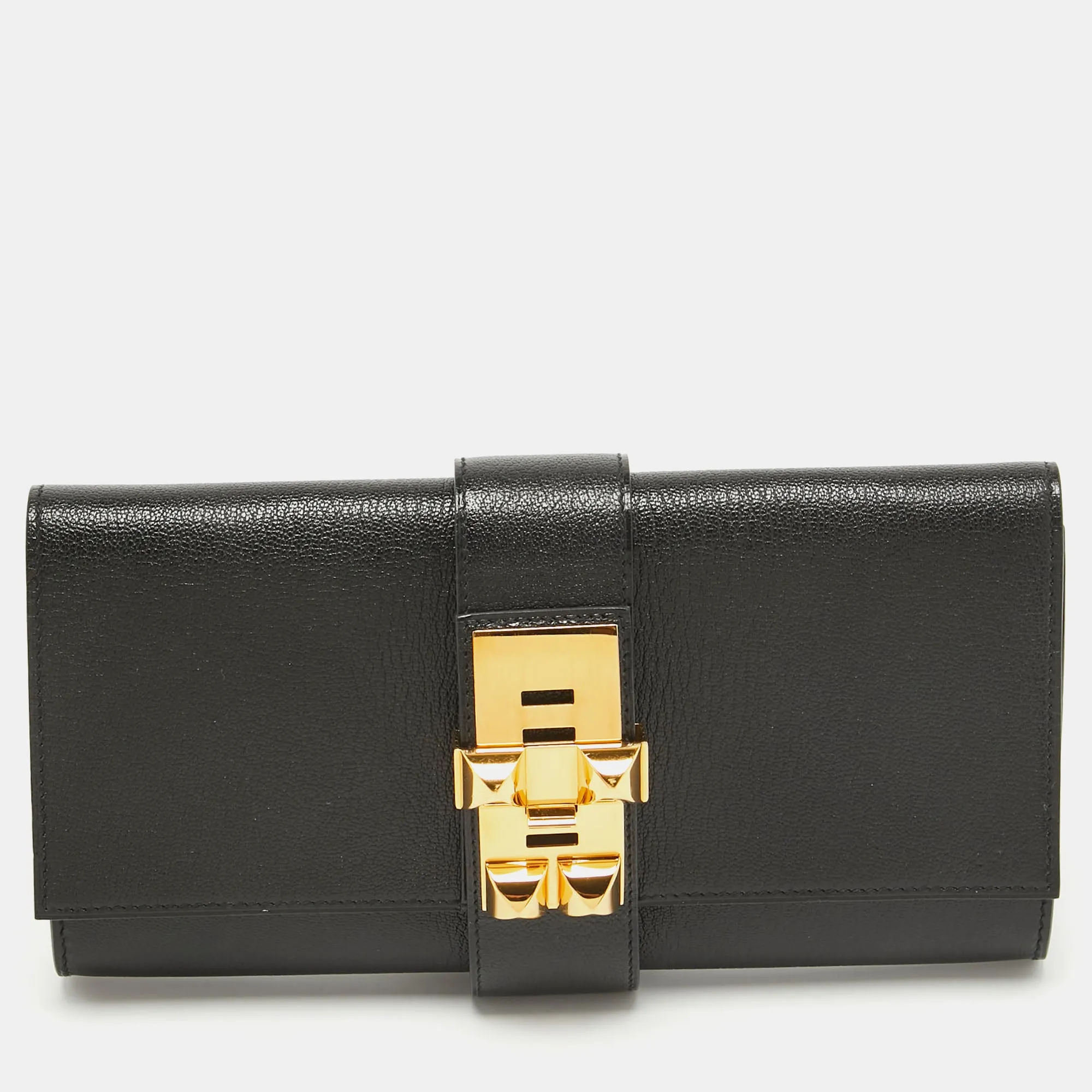 Noir Chevre Mysore Leather Medor 23 Clutch