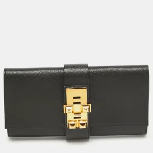 Noir Chevre Mysore Leather Medor 23 Clutch