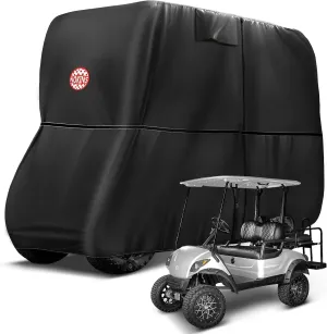 NOKINS 420D Waterproof Golf Cart Cover,Oxford Fabric Cover Fit for 2 2 Passengers Golf Cart Yamaha Drive/Drive 2,Protects Your Car from Wind and Rain,Black