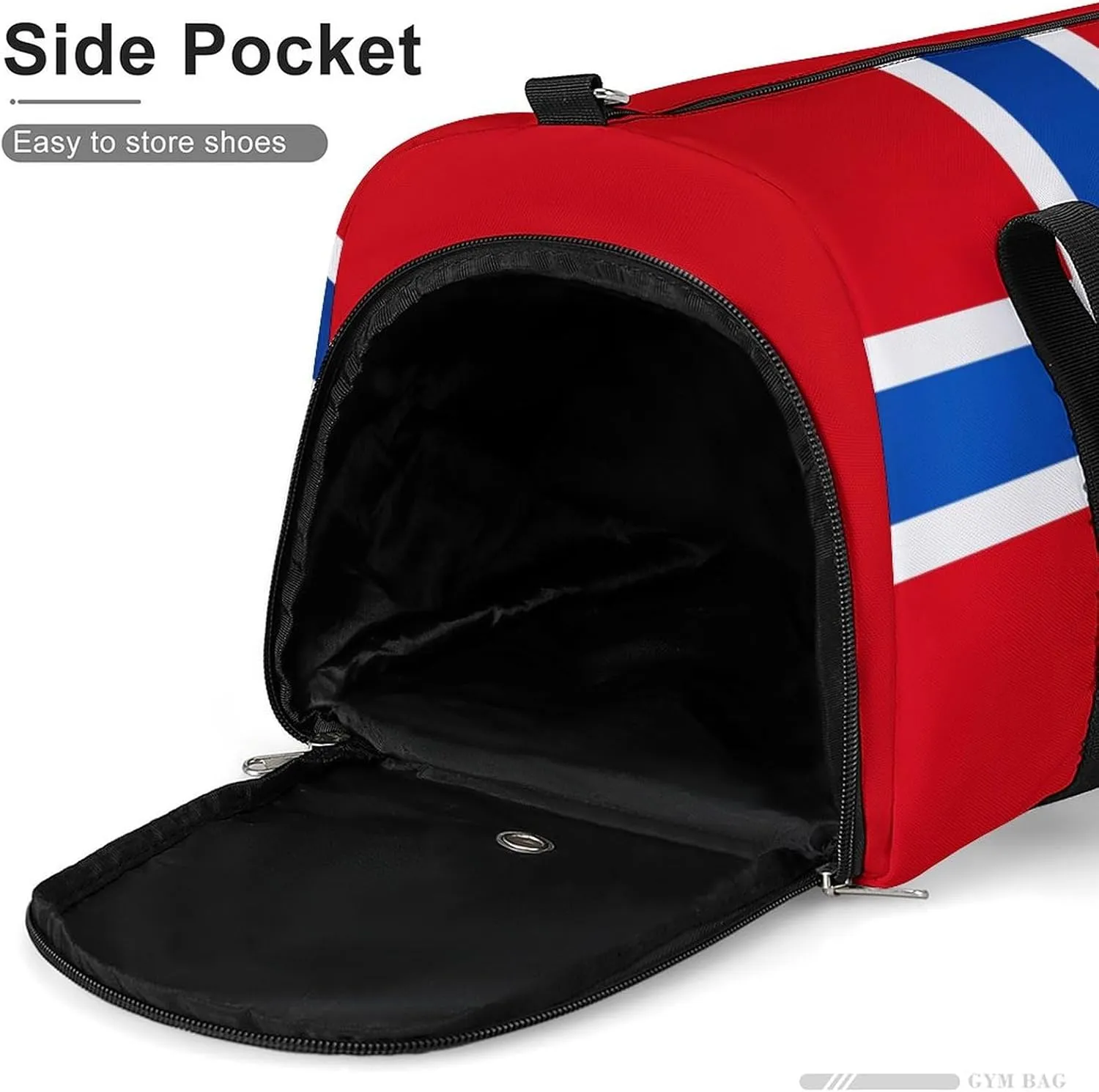 Norway Flag Gym Duffel for Boys Girls with Shoe Compartment and Wet Pocket