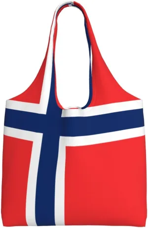 Norwegian flag Single Shoulder Commuter Canvas Tote - Practical and spacious shopping bag for everyday use