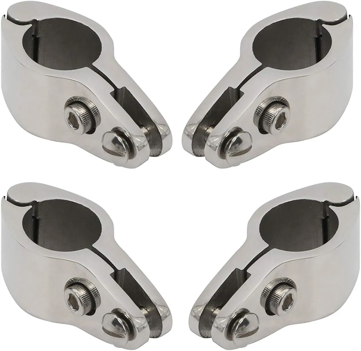 NovelBee 4pcs of 316 Stainless Steel Bimini Top Hinge Rail Mount 1"