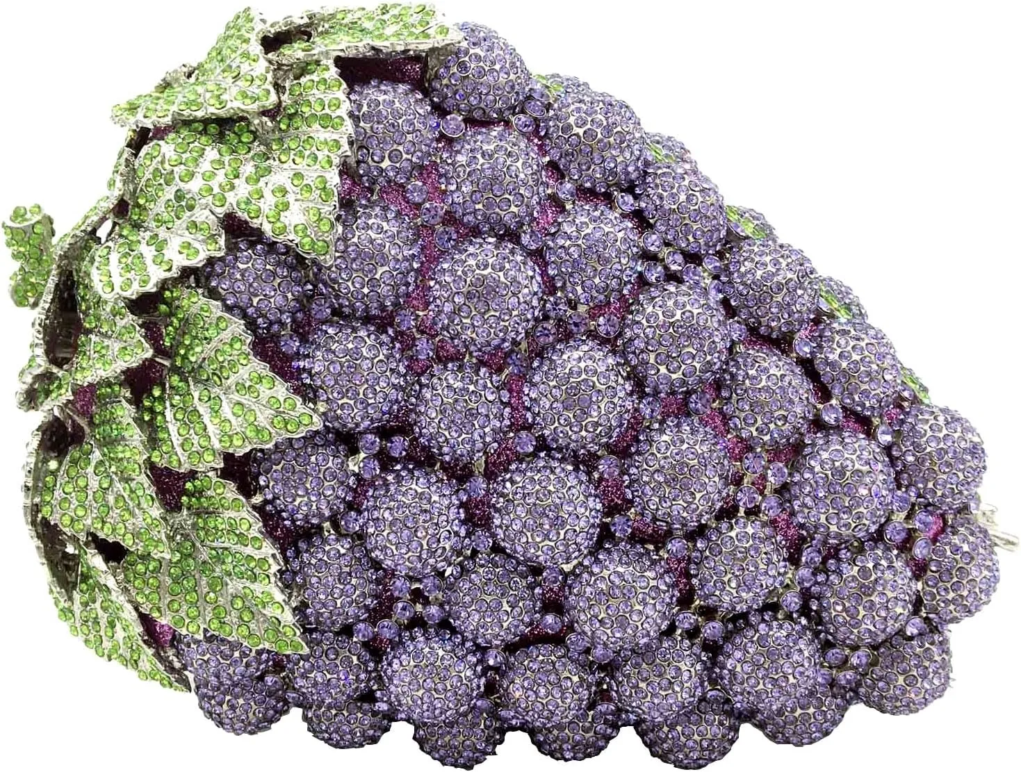 Novelty Grapes Crystal Clutch Bag Women Fruits Evening Handbags Bridal Party Rhinestone Clutch Purse Wedding Bag,Small
