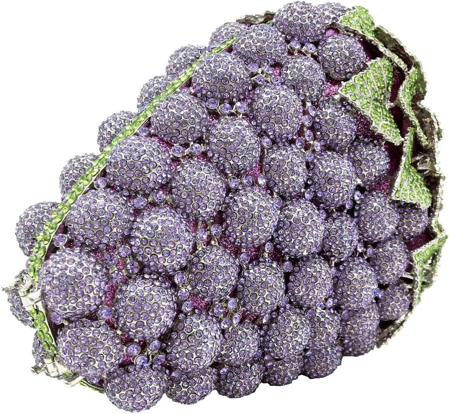 Novelty Grapes Crystal Clutch Bag Women Fruits Evening Handbags Bridal Party Rhinestone Clutch Purse Wedding Bag,Small