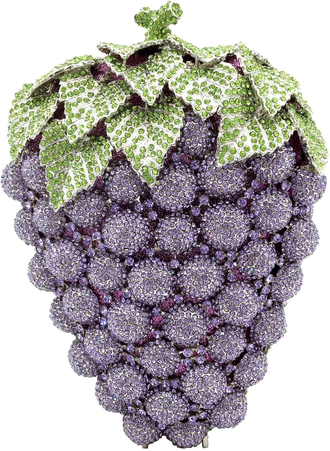 Novelty Grapes Crystal Clutch Bag Women Fruits Evening Handbags Bridal Party Rhinestone Clutch Purse Wedding Bag,Small