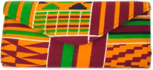 NOVICA Artisan Handmade Cotton Clutch Multicolored African Kente Print Handbags Clutches Ghana Geometric ' Neon Kente Style'