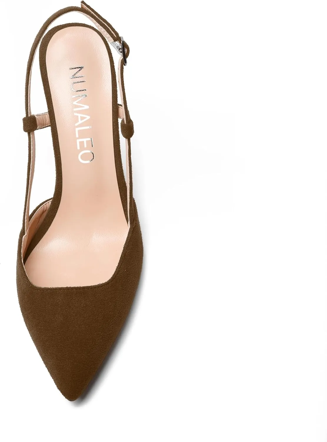 NUMALEO Womens Sexy Pointed Toe Suede Buckle Slingback Comfortable Evening Stiletto High Heel Pumps Shoes 4 Inch