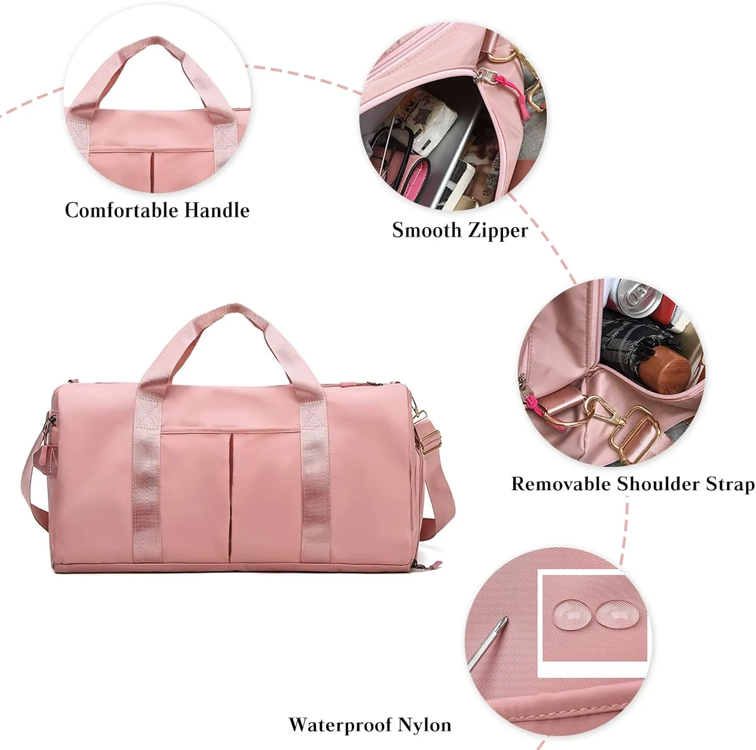 Nylon Travel Duffel Bag Sport Duffel Bag Weekend Shoulder Bag Women/Men Large Gym Tote Bag Overnight Bag Carry On Luggage Hospital Bag with Shoes Compartment and Wet Pocket Army Green
