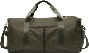 Nylon Travel Duffel Bag Sport Duffel Bag Weekend Shoulder Bag Women/Men Large Gym Tote Bag Overnight Bag Carry On Luggage Hospital Bag with Shoes Compartment and Wet Pocket Army Green