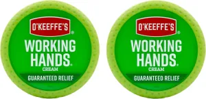 O'Keeffe's Working Hands Hand Cream for Extreme Dryness - 3.4 oz Jar (2 Pack) - Repairing Skincare for Cracked, Dry Hands