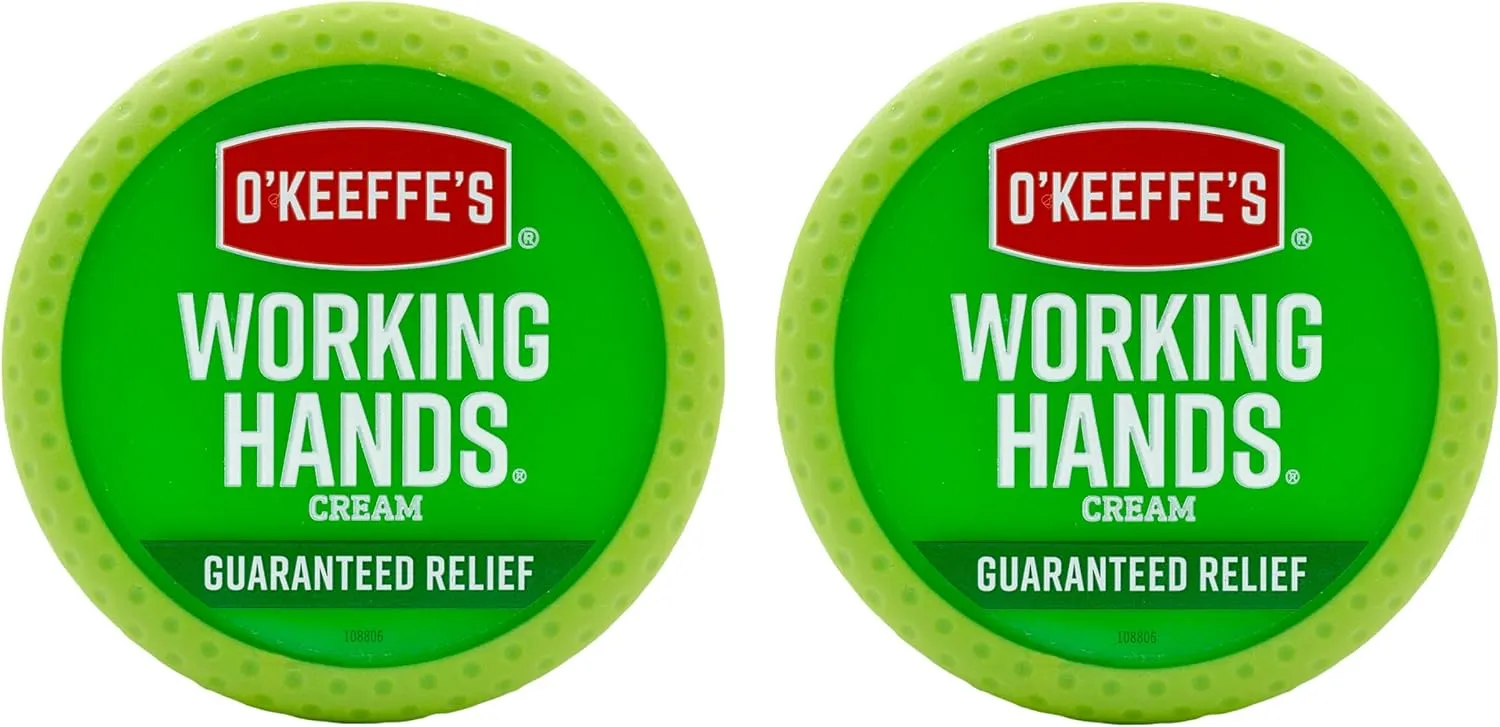 O'Keeffe's Working Hands Hand Cream for Extreme Dryness - 3.4 oz Jar (2 Pack) - Repairing Skincare for Cracked, Dry Hands