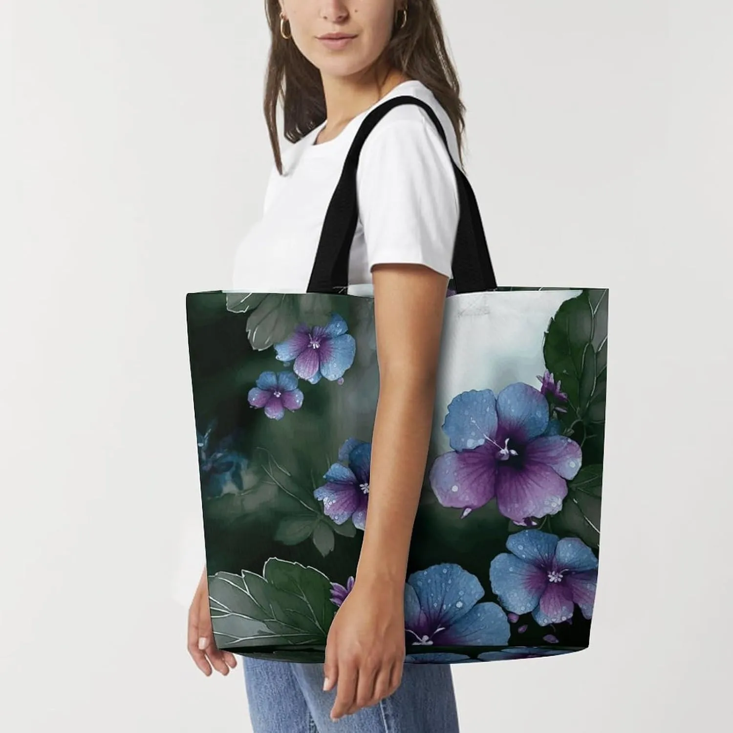 Orange Fish Pattern Tote Bag for Women Reusable Grocery Shoulder Bag Shopping Bags for Travel, Groceries