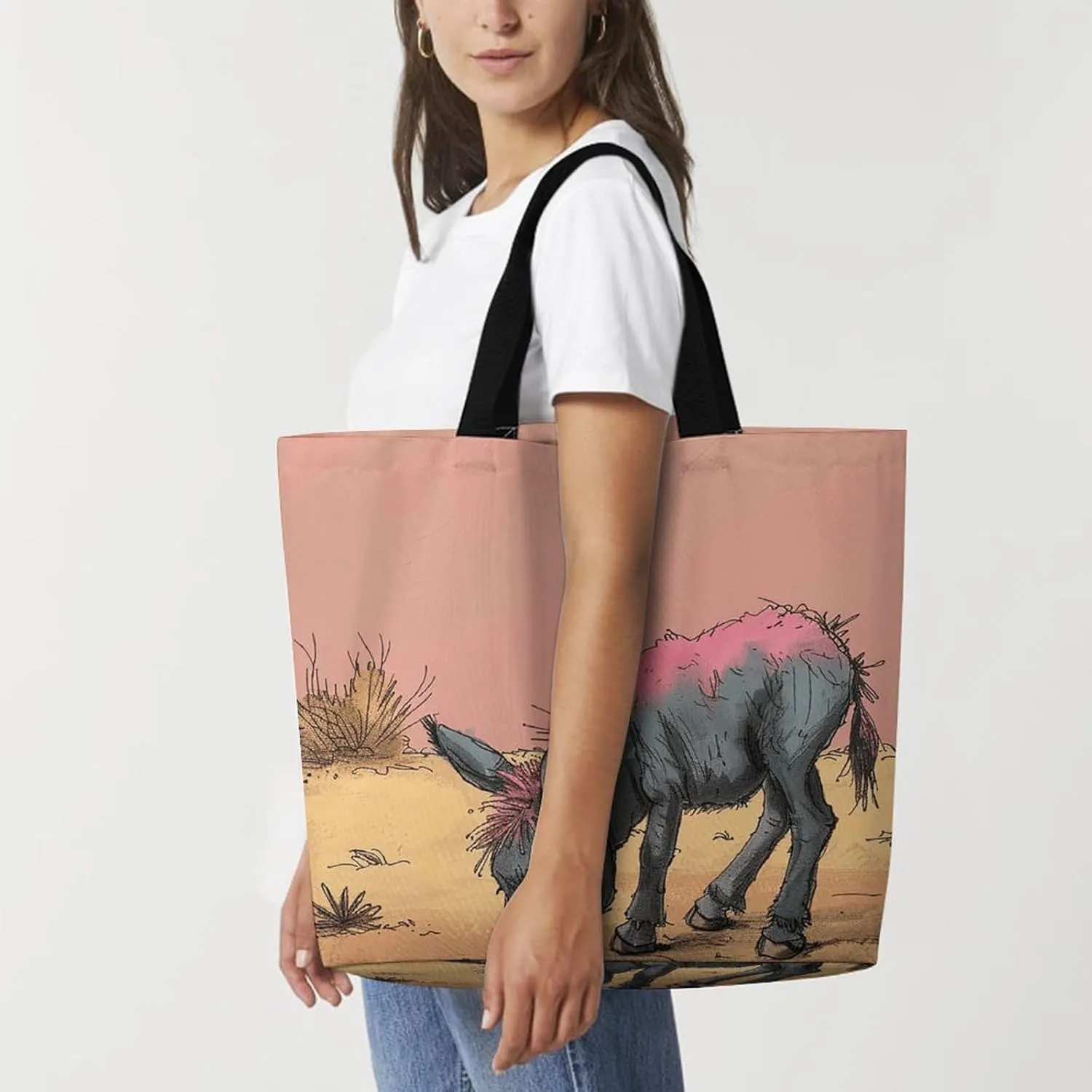 Orange Fish Pattern Tote Bag for Women Reusable Grocery Shoulder Bag Shopping Bags for Travel, Groceries