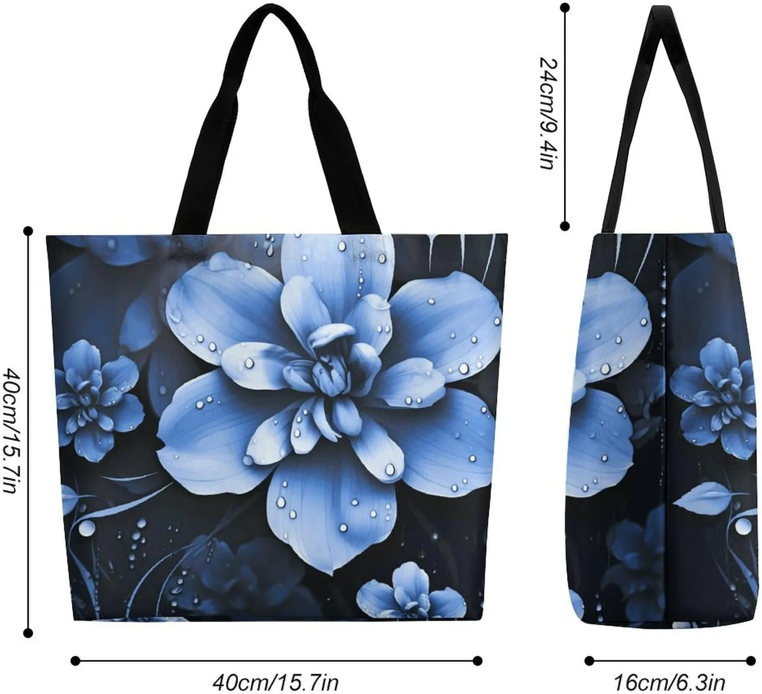 Orange Fish Pattern Tote Bag for Women Reusable Grocery Shoulder Bag Shopping Bags for Travel, Groceries