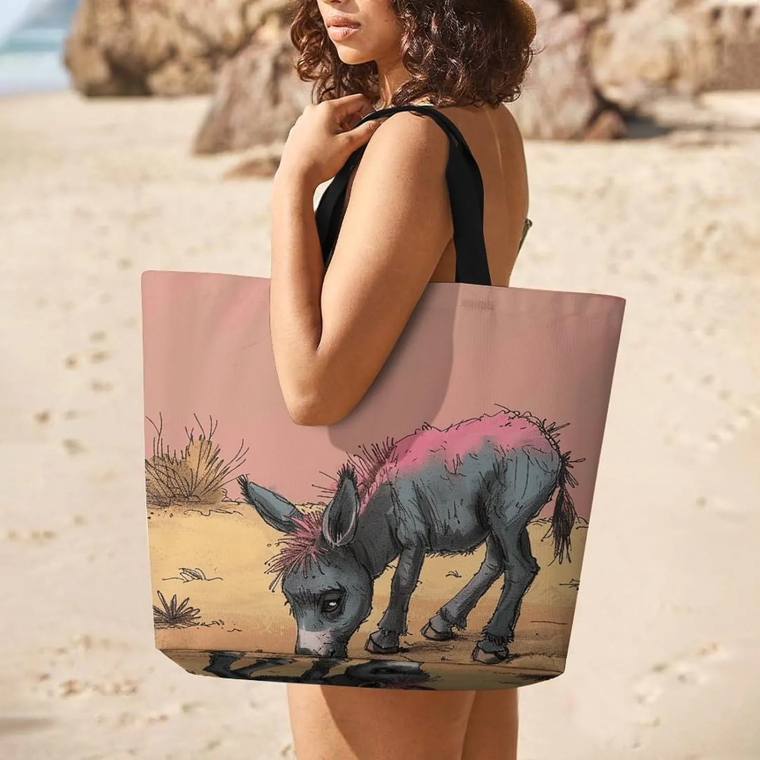Orange Fish Pattern Tote Bag for Women Reusable Grocery Shoulder Bag Shopping Bags for Travel, Groceries