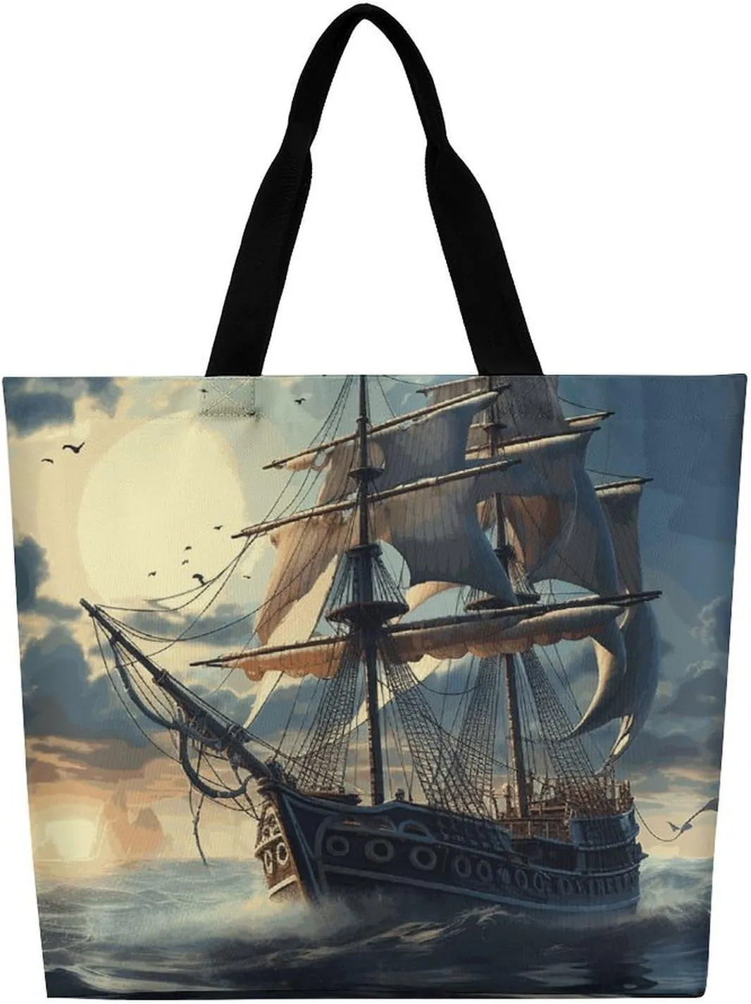 Orange Red Phoenix Tote Bag for Women Reusable Grocery Shoulder Bags Shopping Bag for Travel, Groceries