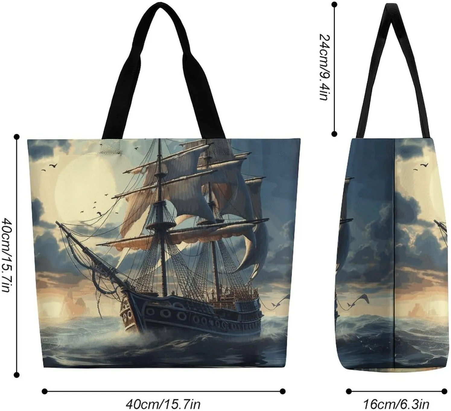 Orange Red Phoenix Tote Bag for Women Reusable Grocery Shoulder Bags Shopping Bag for Travel, Groceries