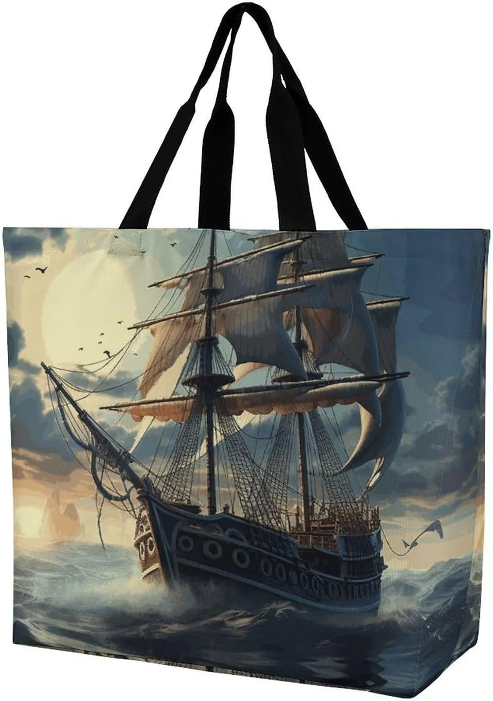 Orange Red Phoenix Tote Bag for Women Reusable Grocery Shoulder Bags Shopping Bag for Travel, Groceries