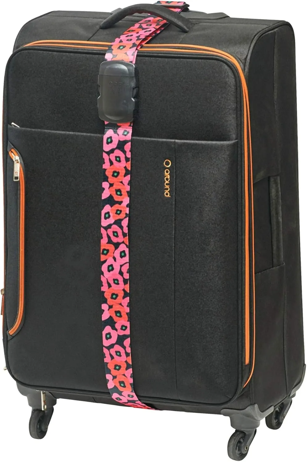ORB Travel Premium Designer Luggage Strap -LS317-Poppies-Black/Red
