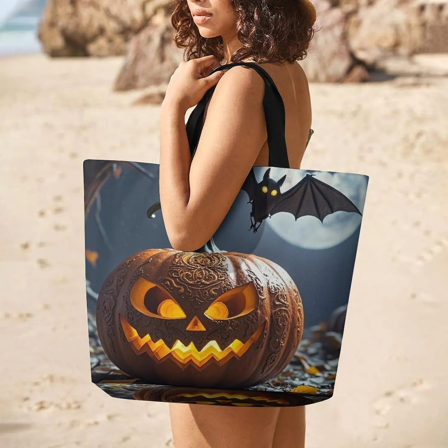 Otters in Love Tote Bag for Women Reusable Grocery Shoulder Bags Shopping Bag for Travel, Groceries