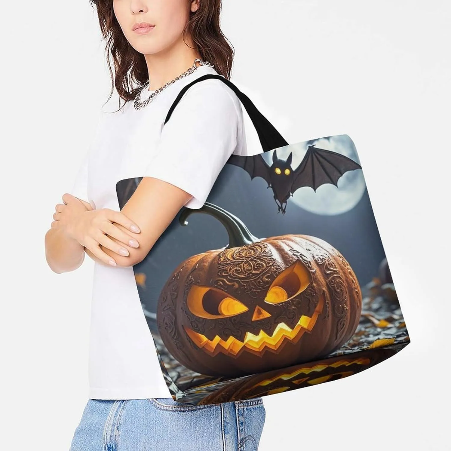 Otters in Love Tote Bag for Women Reusable Grocery Shoulder Bags Shopping Bag for Travel, Groceries
