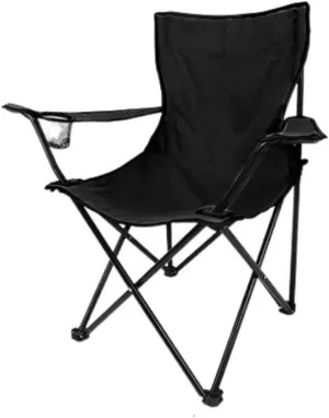 Outdoor Chair Folding Camping Chair Folding Padded Deck Chair Backchair Beach Chair Fishing Chair Portable Lounge Chair Outdoor Armchair with Cup Holder Camping Chair Foldable Chair
