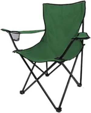Outdoor Chair Folding Camping Chair Folding Padded Deck Chair Backchair Beach Chair Fishing Chair Portable Lounge Chair Outdoor Armchair with Cup Holder Camping Chair Foldable Chair