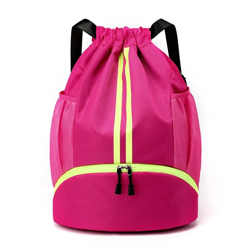 Outdoor Men Sports Bags Large Football Basketball Bag Gym Swimming Drawstring Bag Women Camping Waterproof Shoes Oxford Backpack