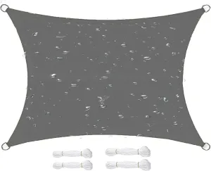 Outdoor Shade Cloth, Sun Shade Sail Canopy with Buttonhole Sun Protection Windproof for Porch Deck Outdoor Backyard Patio Balconys(Color:Gray,Size:10x16ft/3x5m)
