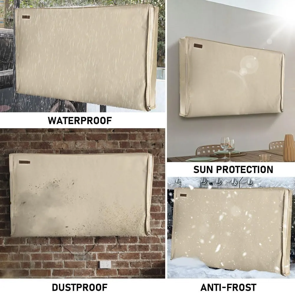 Outdoor TV Cover 80-85 Inches, HOMEYA 600D Heavy Duty Waterproof & Weatherproof TV Screen Protector with Double Zipper, Velcro Seal, Fits Most TV Mounts and Stands, for Outside LED LCD Flat Screen TVs
