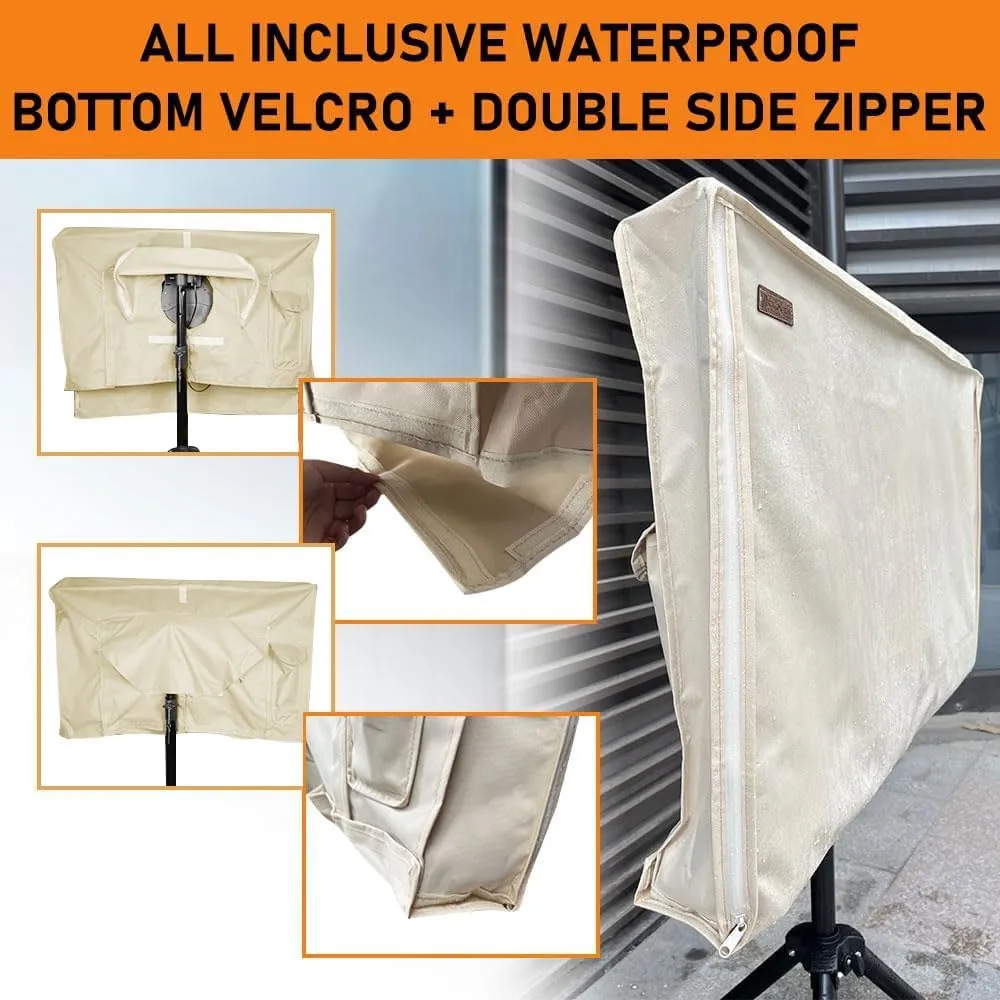 Outdoor TV Cover 80-85 Inches, HOMEYA 600D Heavy Duty Waterproof & Weatherproof TV Screen Protector with Double Zipper, Velcro Seal, Fits Most TV Mounts and Stands, for Outside LED LCD Flat Screen TVs